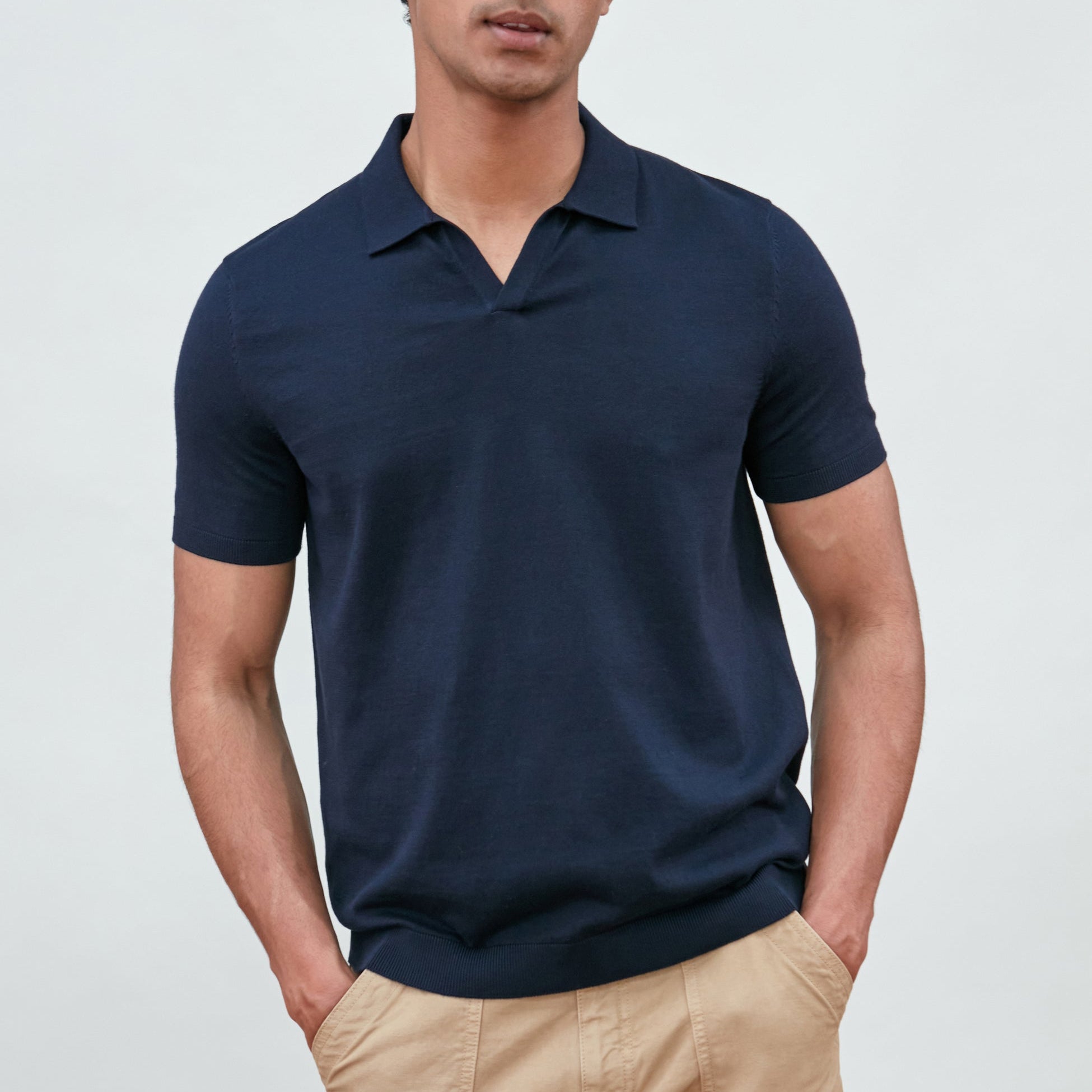 Men’s Ultra-Fine Cotton Buttonless Polo Shirt