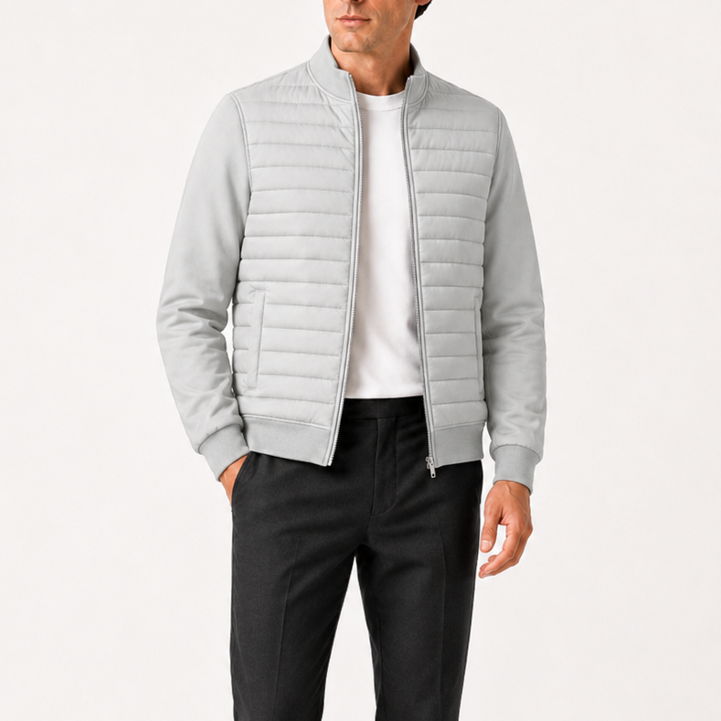 Men's White Hybrid Zip Jacket