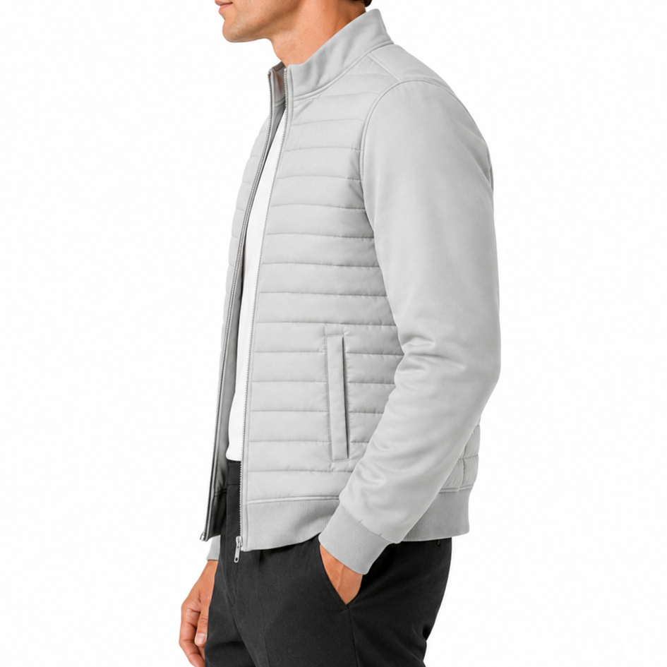 Men's White Hybrid Zip Jacket