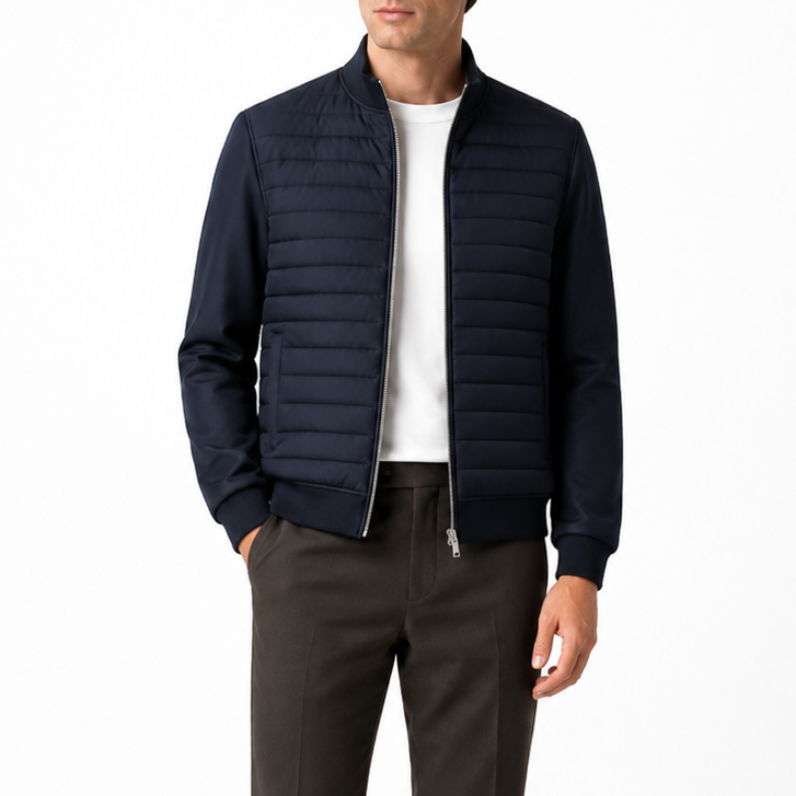 Men's Navy Hybrid Zip Jacket