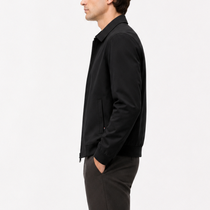 Men's Black Lightweight Technical Zip Jacket