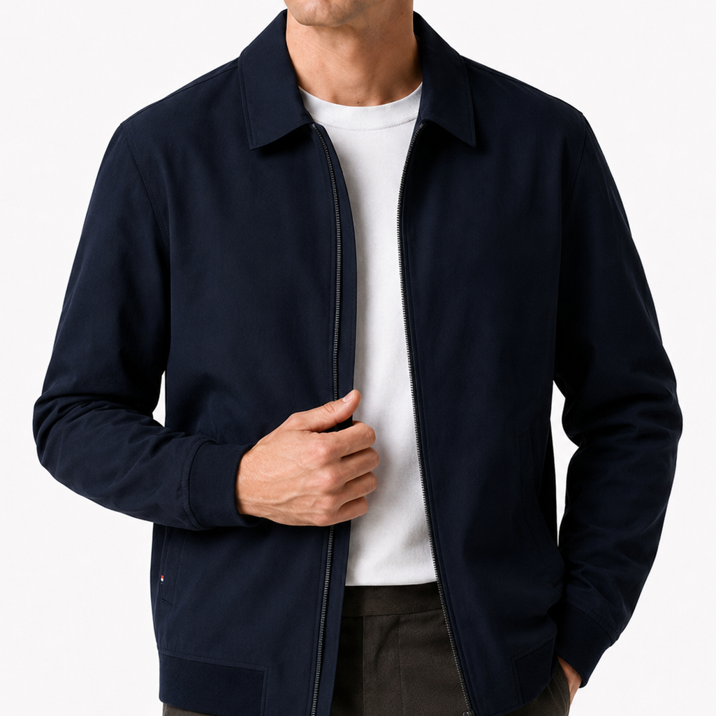 Men's Navy Blue Lightweight Technical Zip Jacket