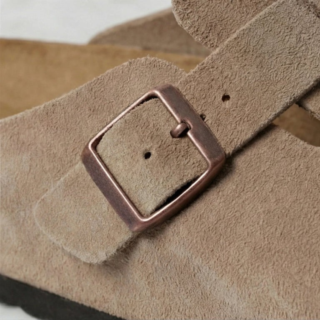 Men’s Double-Buckle Suede Sandals