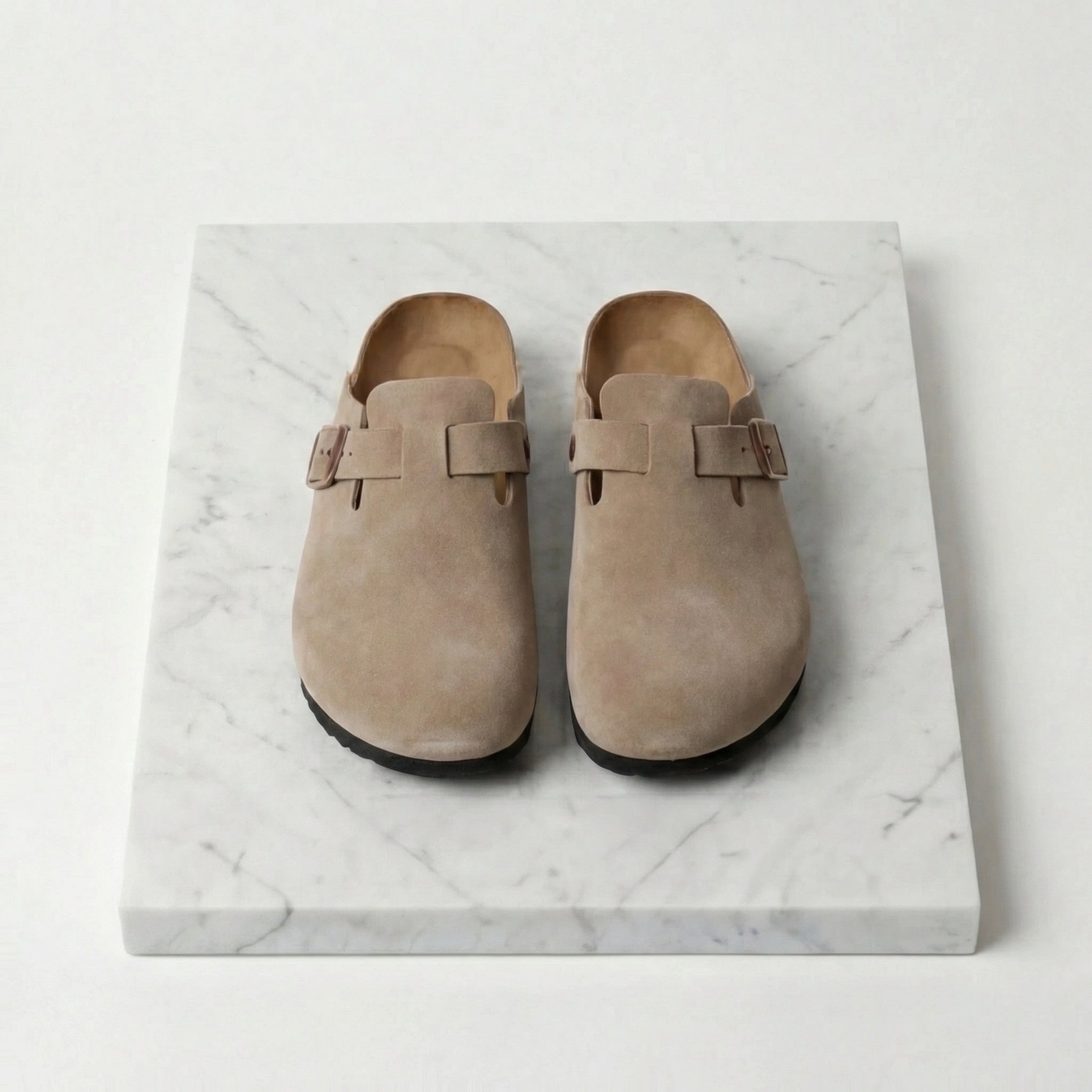 Men’s Double-Buckle Suede Sandals