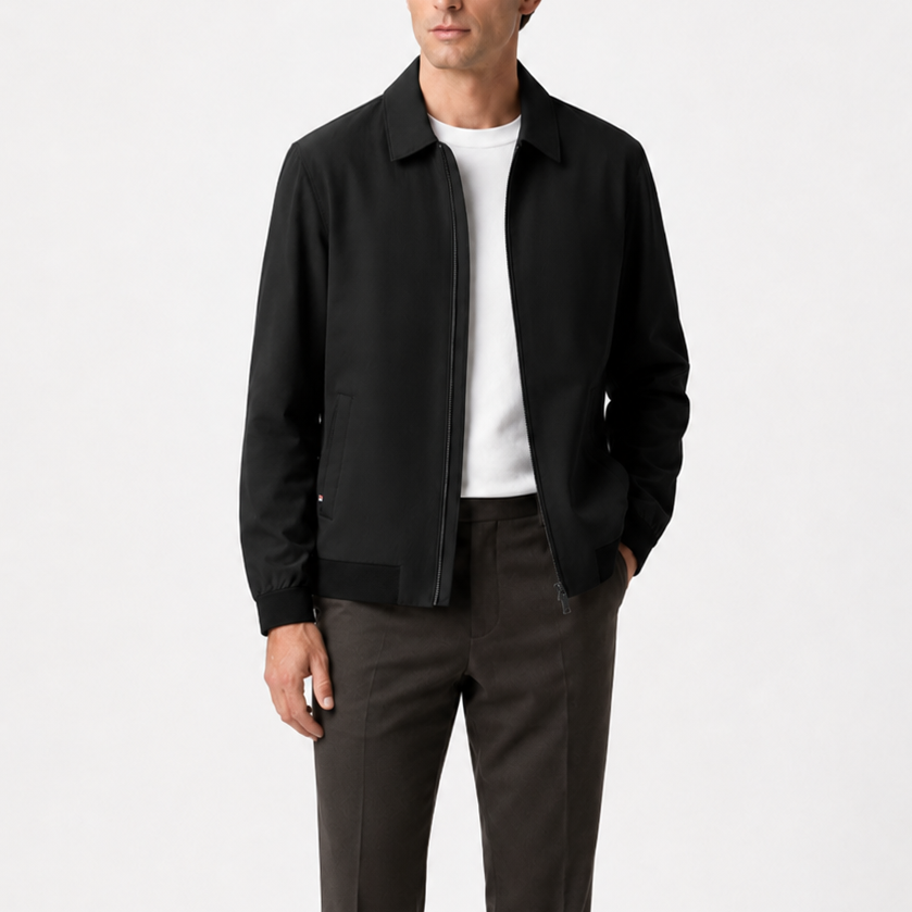 Men's Black Lightweight Technical Zip Jacket