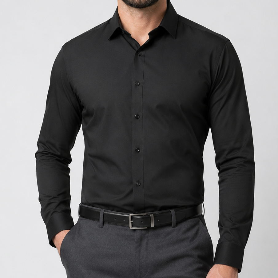 Men's Black Comfort Stretch Shirt