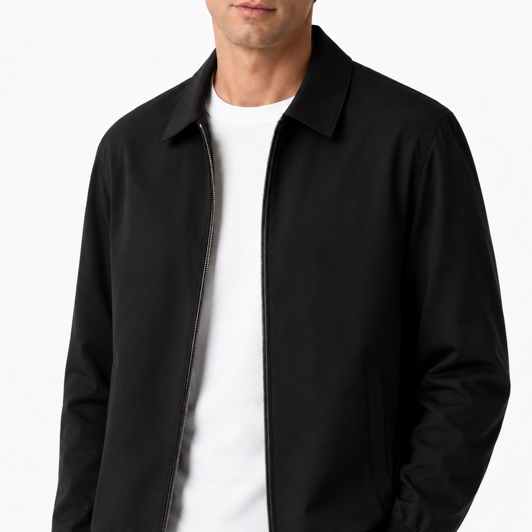 Men's Black Lightweight Technical Zip Jacket