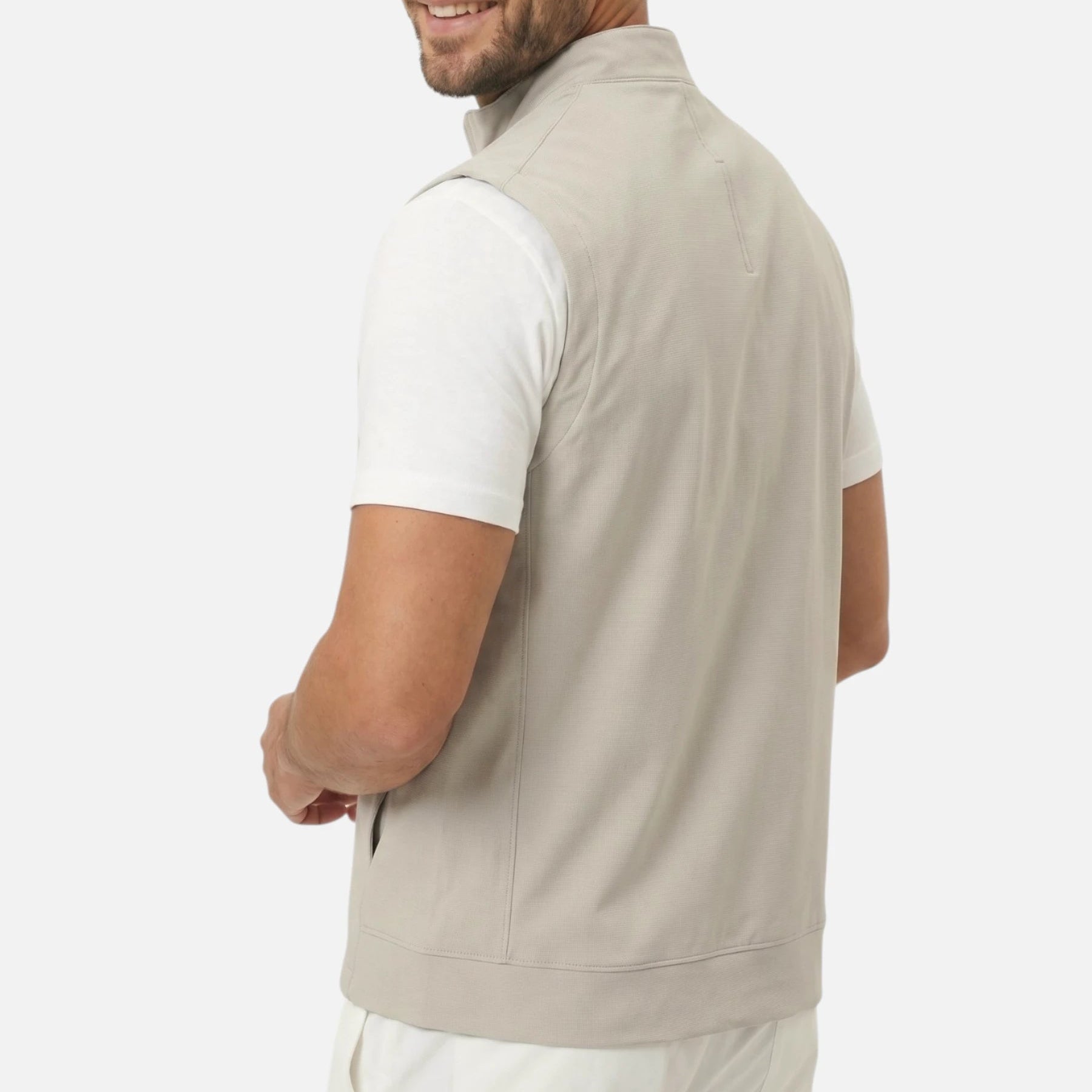 Men’s Zip-Up Vest with Stand Collar