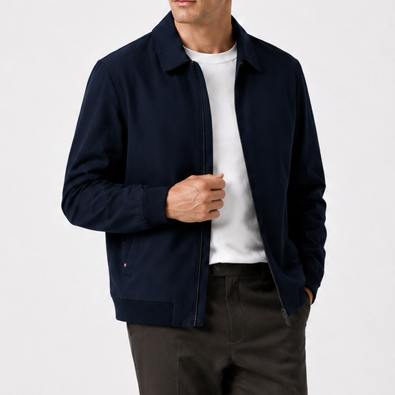 Men's Navy Blue Lightweight Technical Zip Jacket
