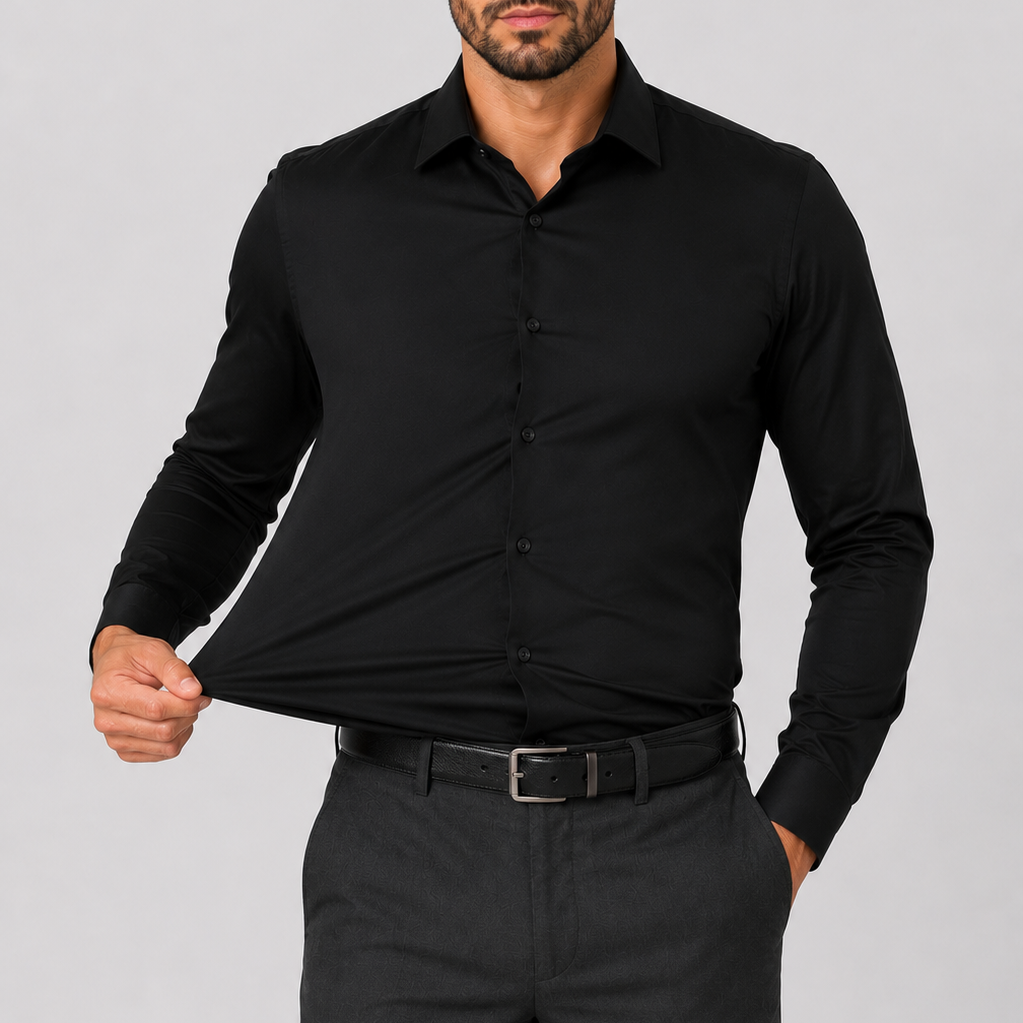 Men's Black Comfort Stretch Shirt