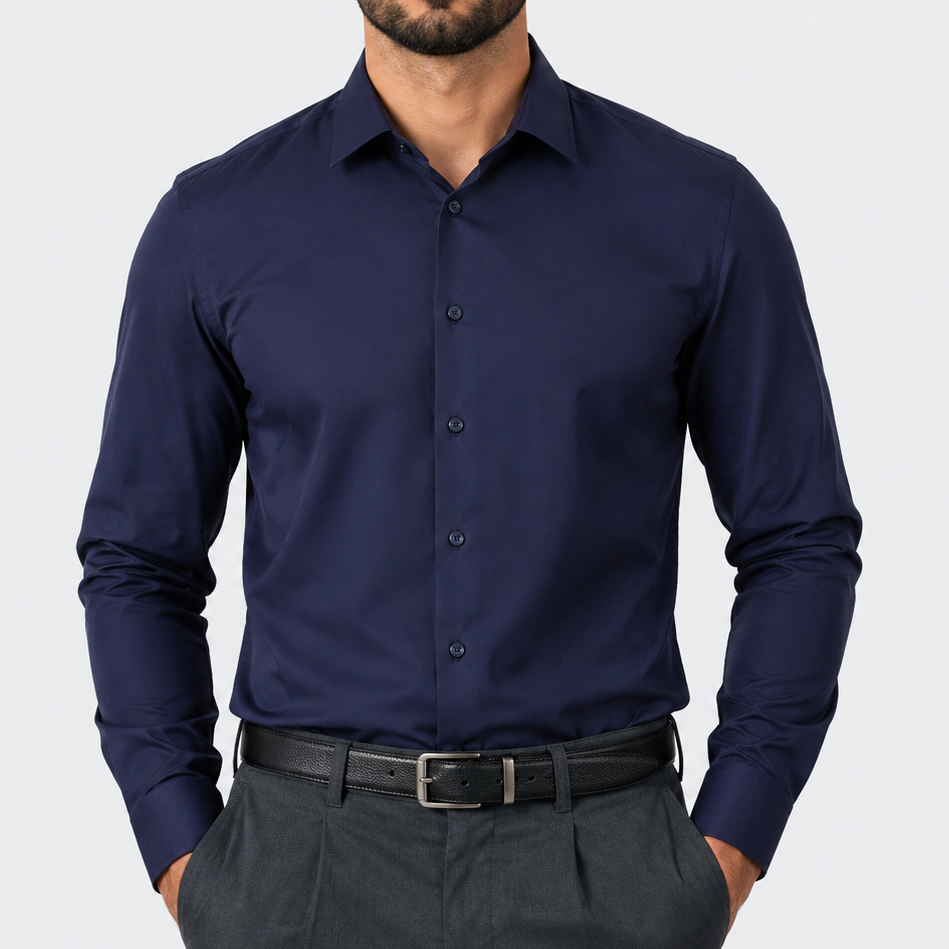 Men's Navy Comfort Stretch Shirt