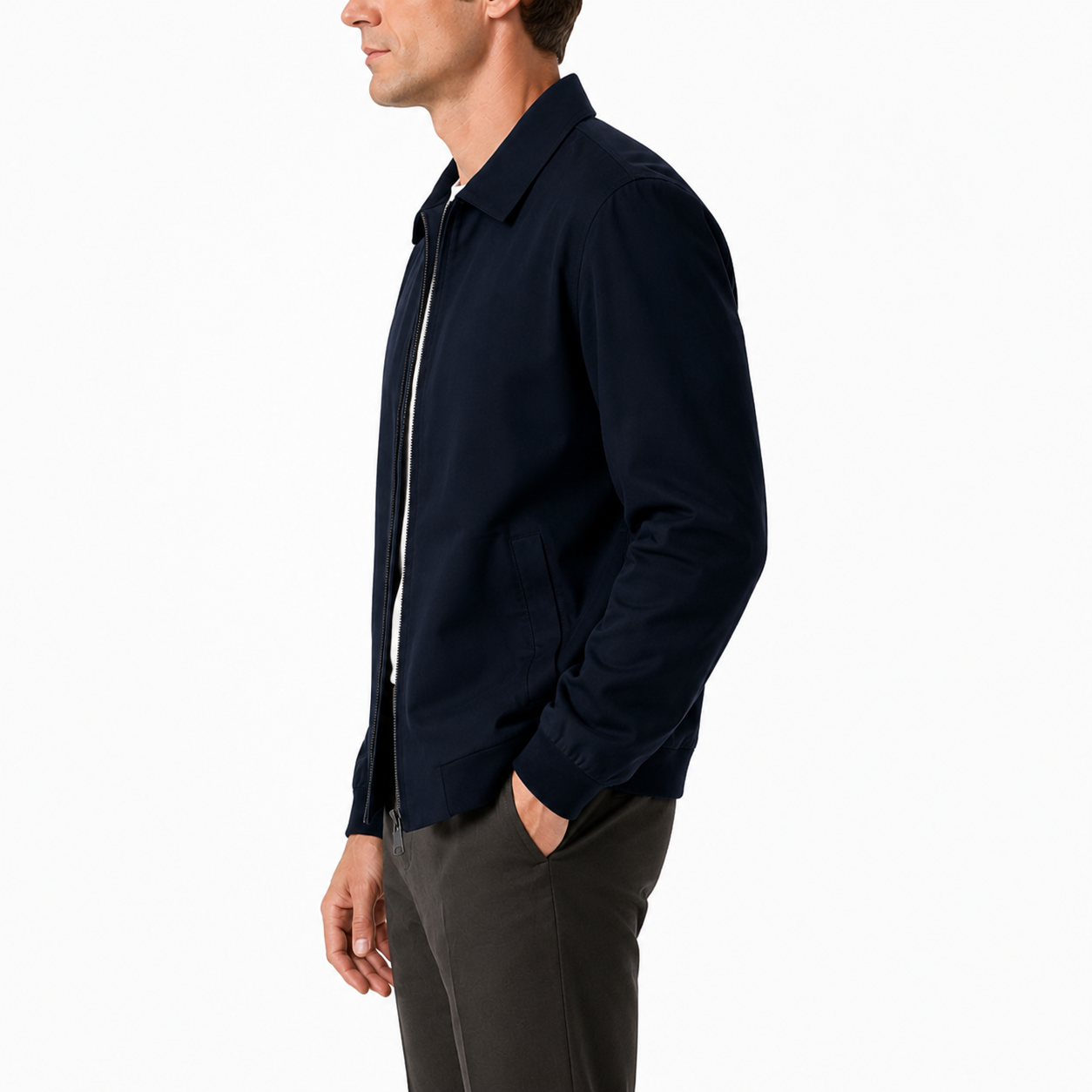 Men's Navy Blue Lightweight Technical Zip Jacket