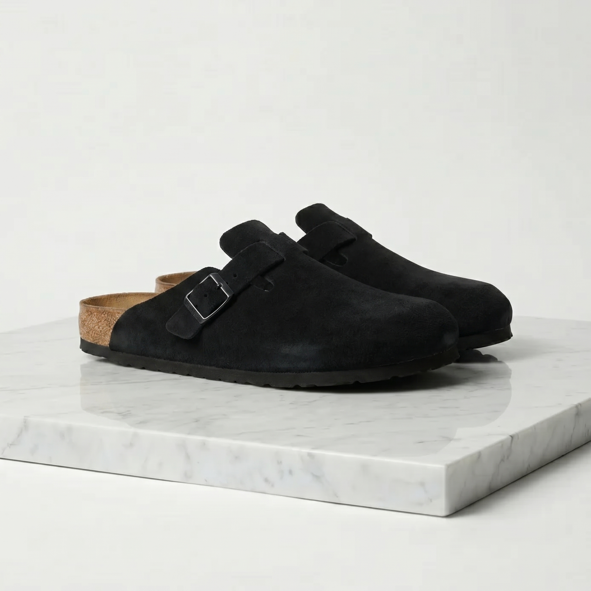 Men’s Double-Buckle Suede Sandals