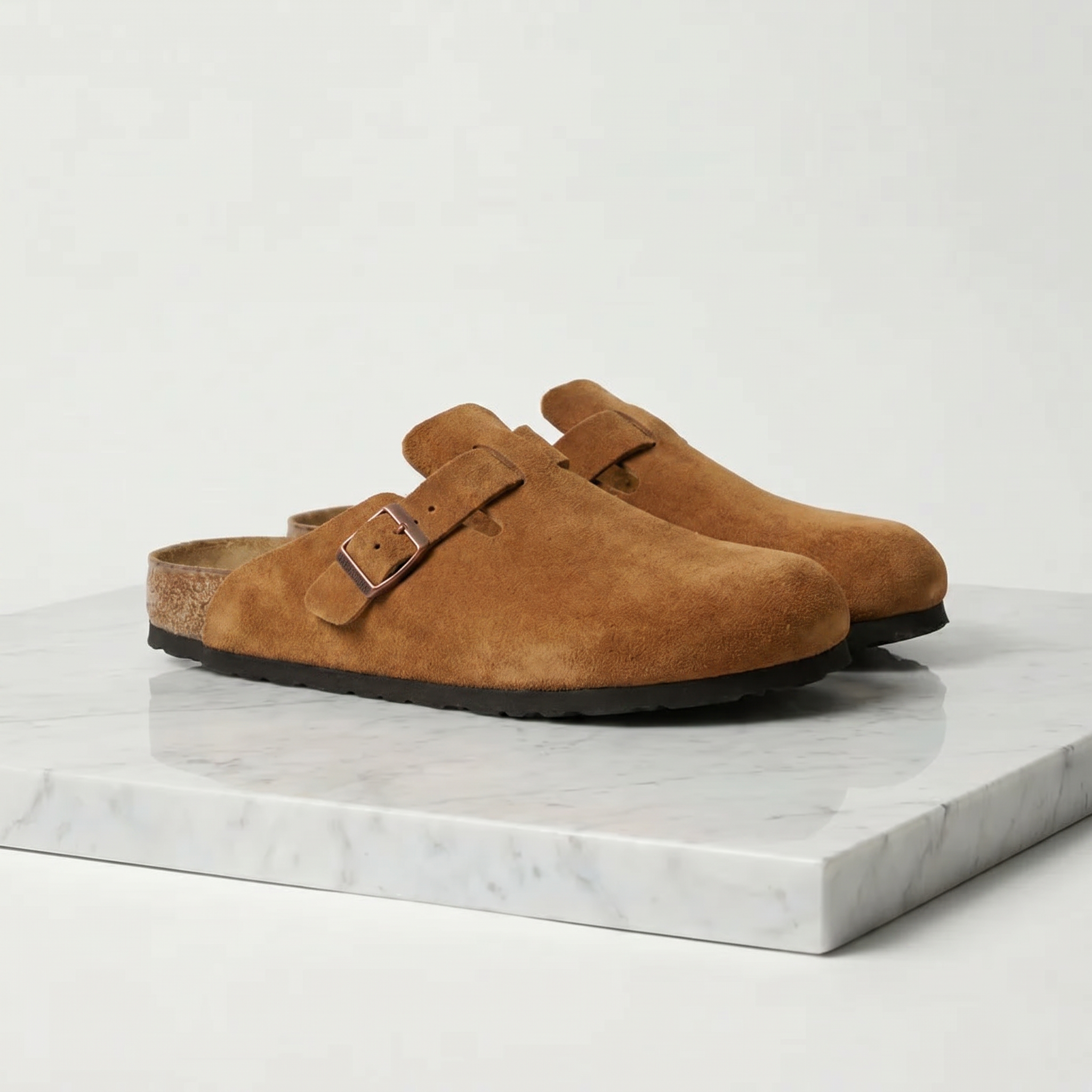 Men’s Double-Buckle Suede Sandals