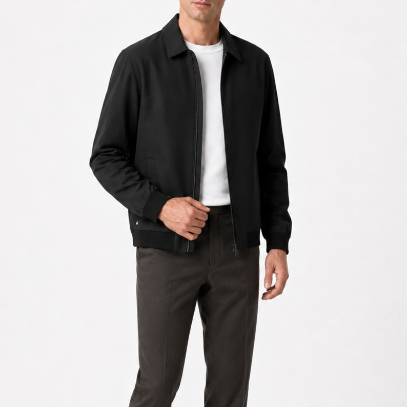 Men's Black Lightweight Technical Zip Jacket