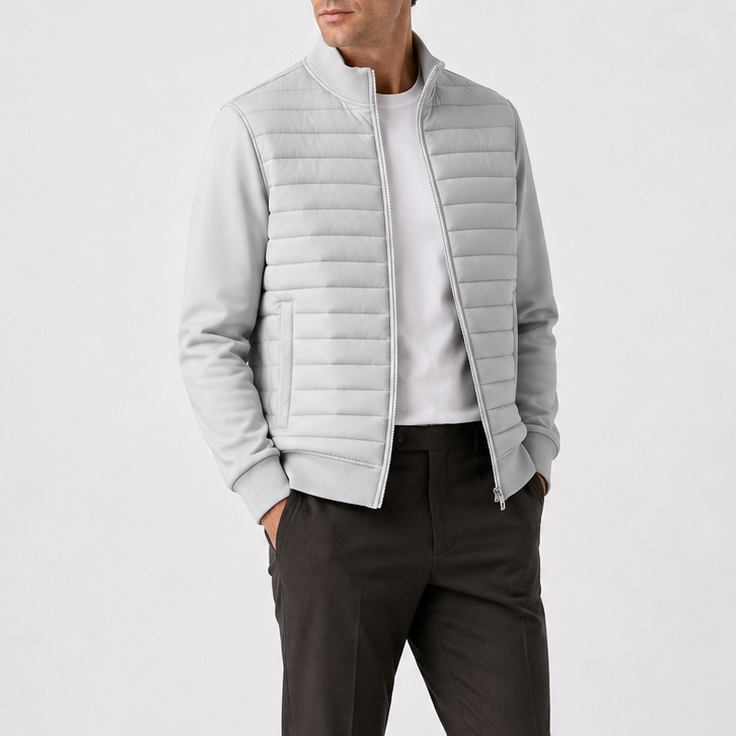 Men's White Hybrid Zip Jacket
