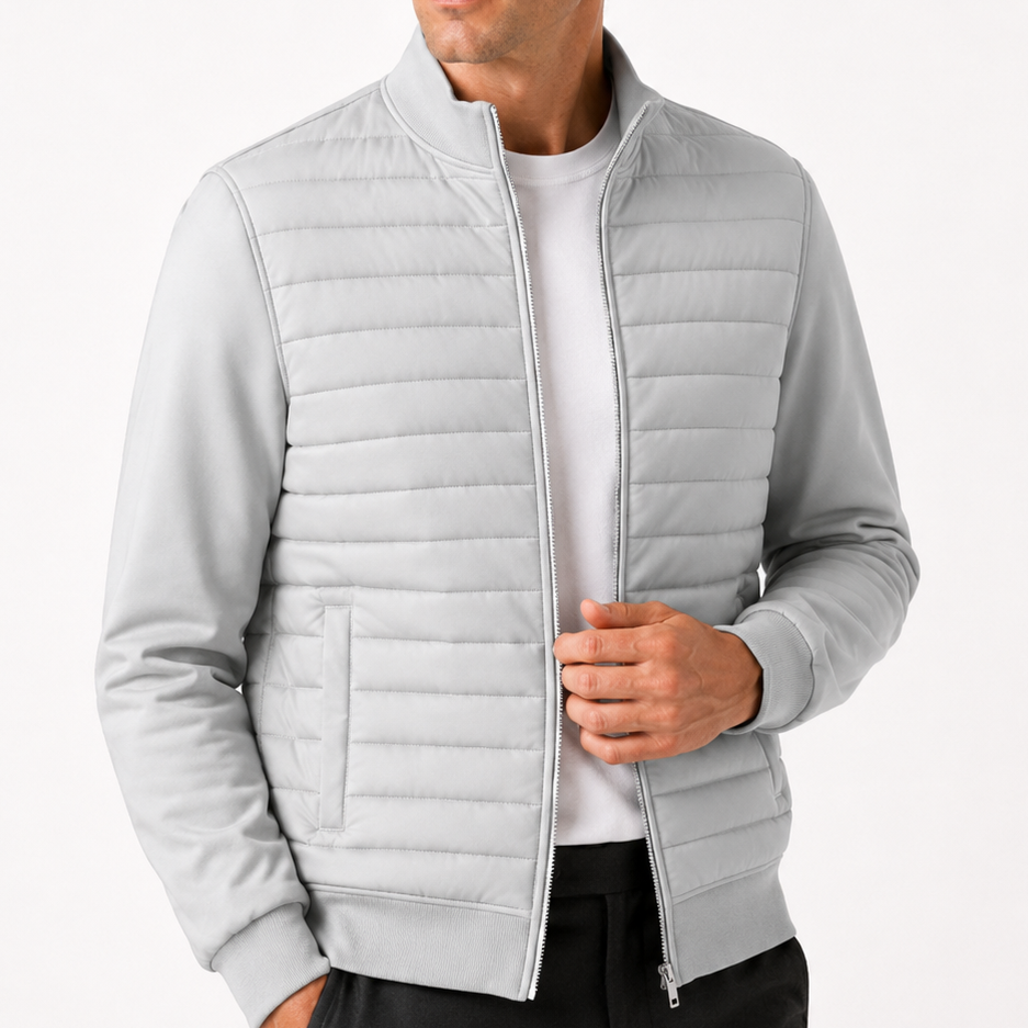 Men's White Hybrid Zip Jacket