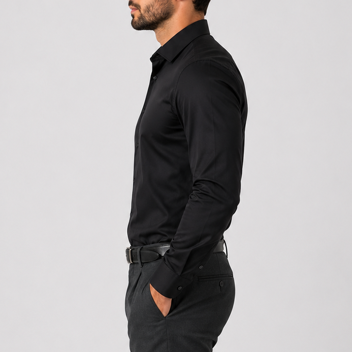 Men's Black Comfort Stretch Shirt