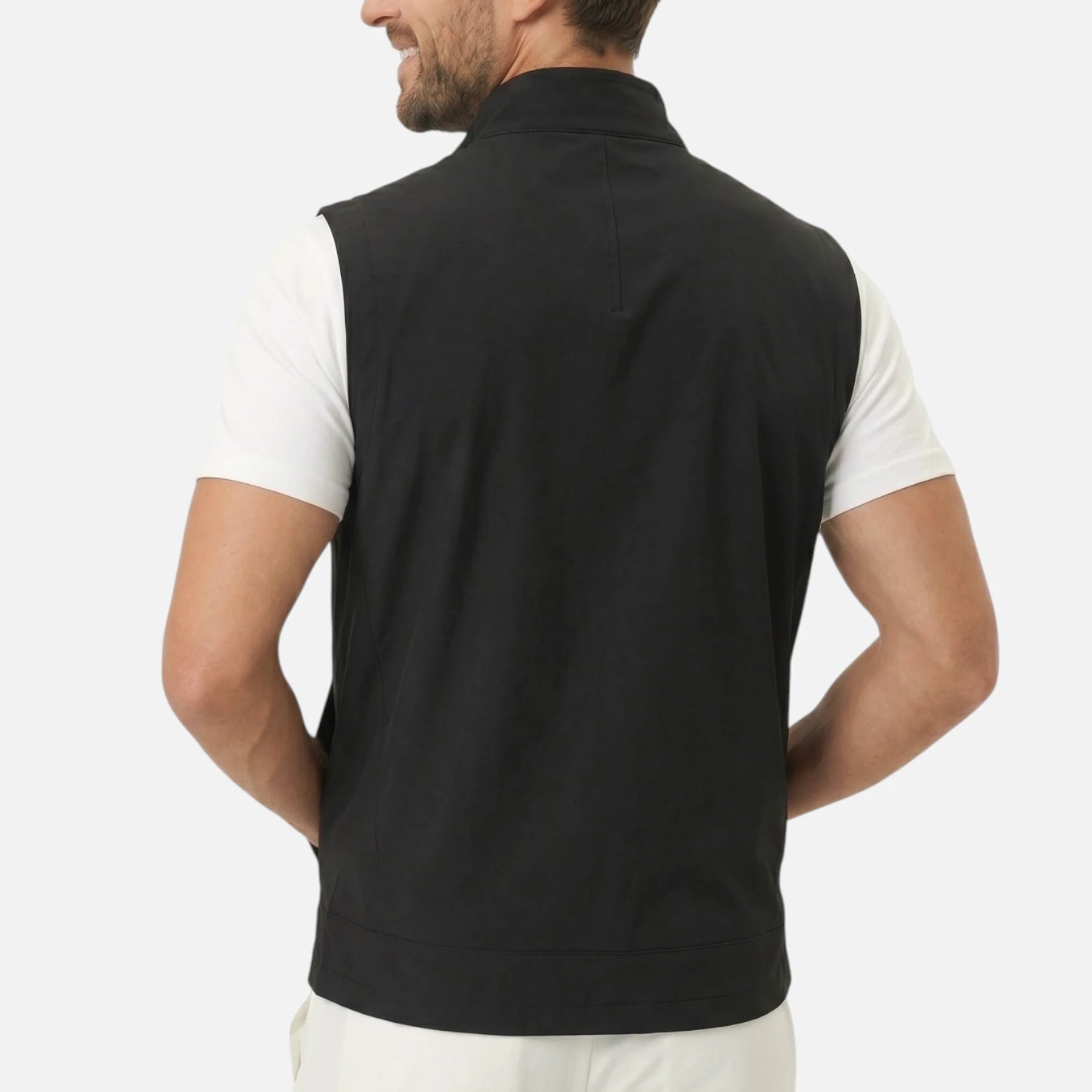 Men’s Zip-Up Vest with Stand Collar